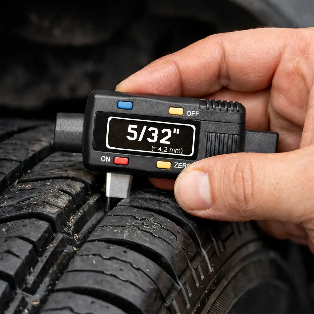 Checking tire tread depth