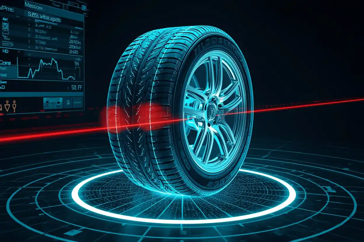 Detailed technical diagram of Camber, Caster, and Toe alignment angles